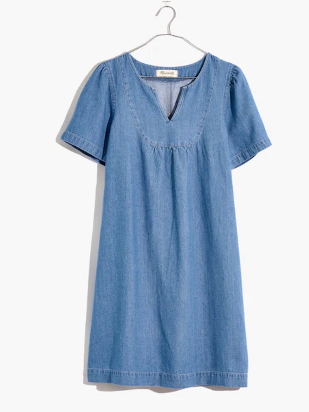 Madewell Denim Popover Swing Dress in Newsom Wash Large